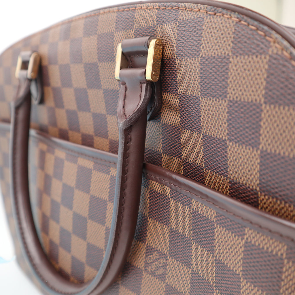 C2849 Louis Vuitton Top Handle Bag Sarria Horizontal | Pre-Owned Very Good Brown Damier Ebene coated canvas, leather trim