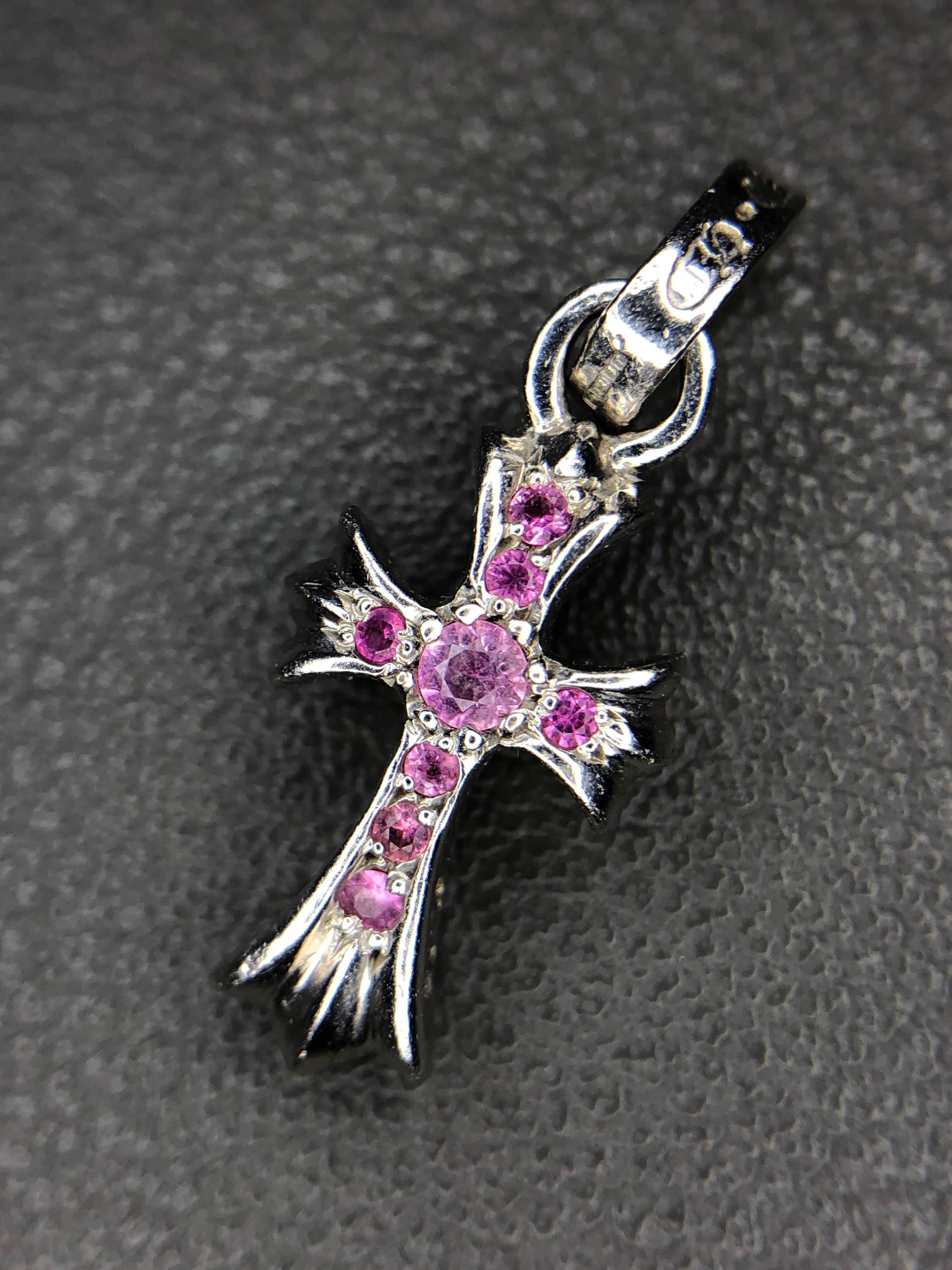 Chrome Hearts Pendant Pink Sapphire White Gold