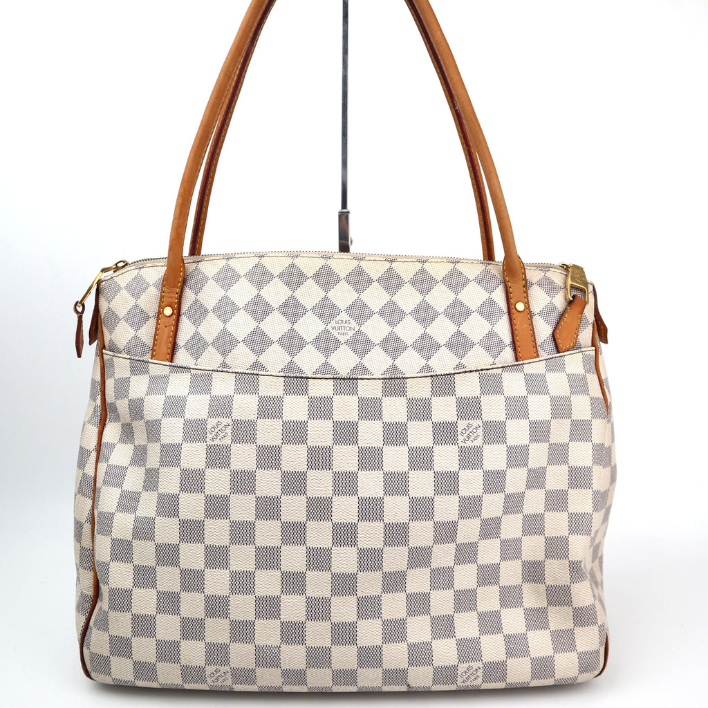 C2850 Louis Vuitton Shoulder Bag Figheri GM | Pre-Owned Very Good White / Blue Damier Azur coated canvas, leather trim