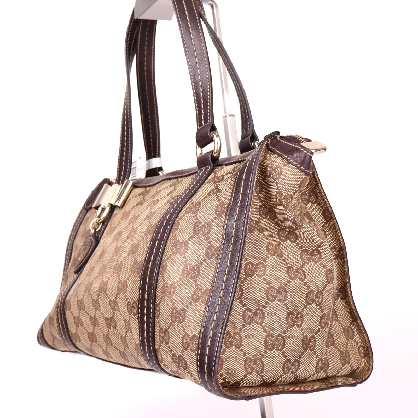 J3415 Gucci Brown GG Kristall Duchessa Boston Beige- Pre Owned