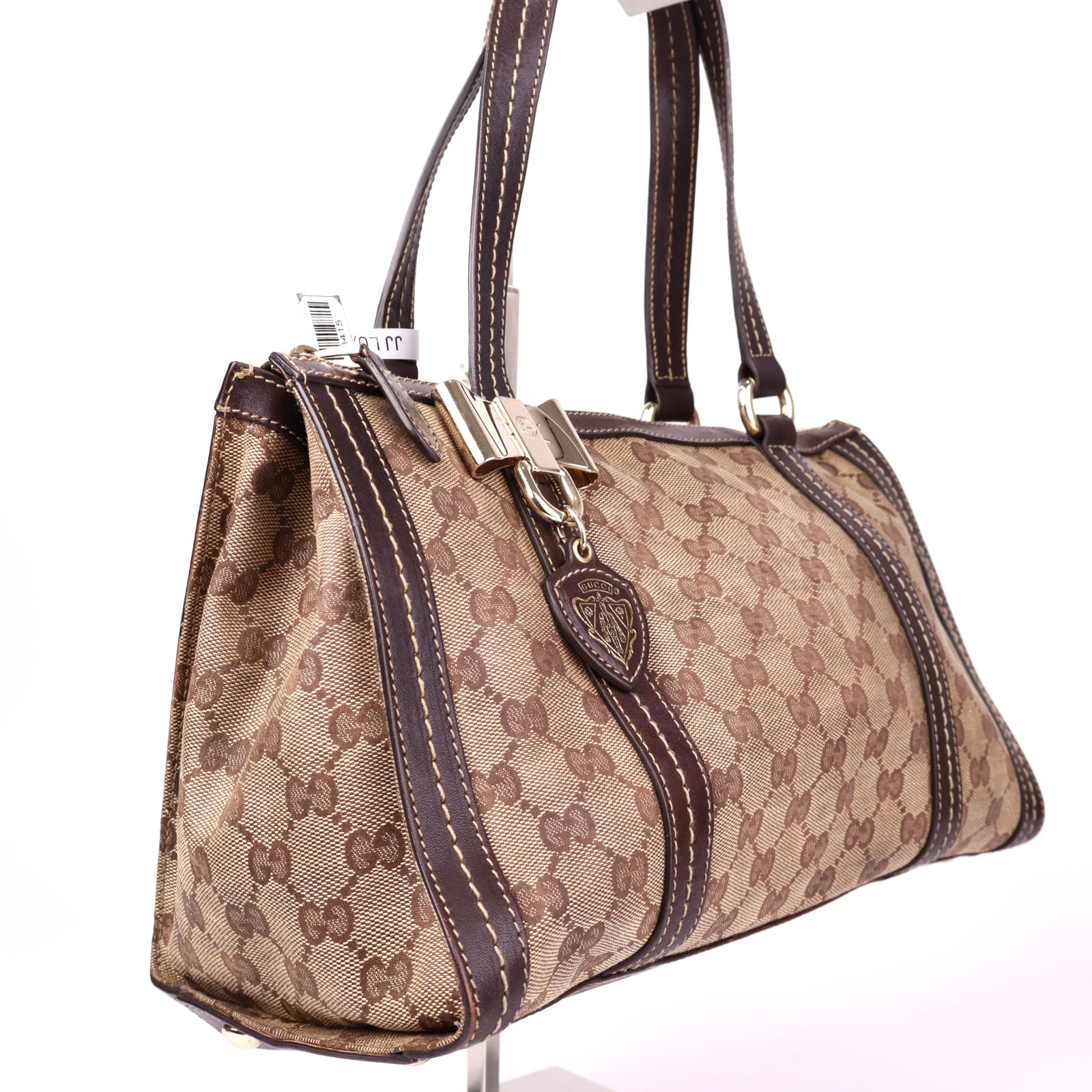 J3415 Gucci Brown GG Kristall Duchessa Boston Beige- Pre Owned