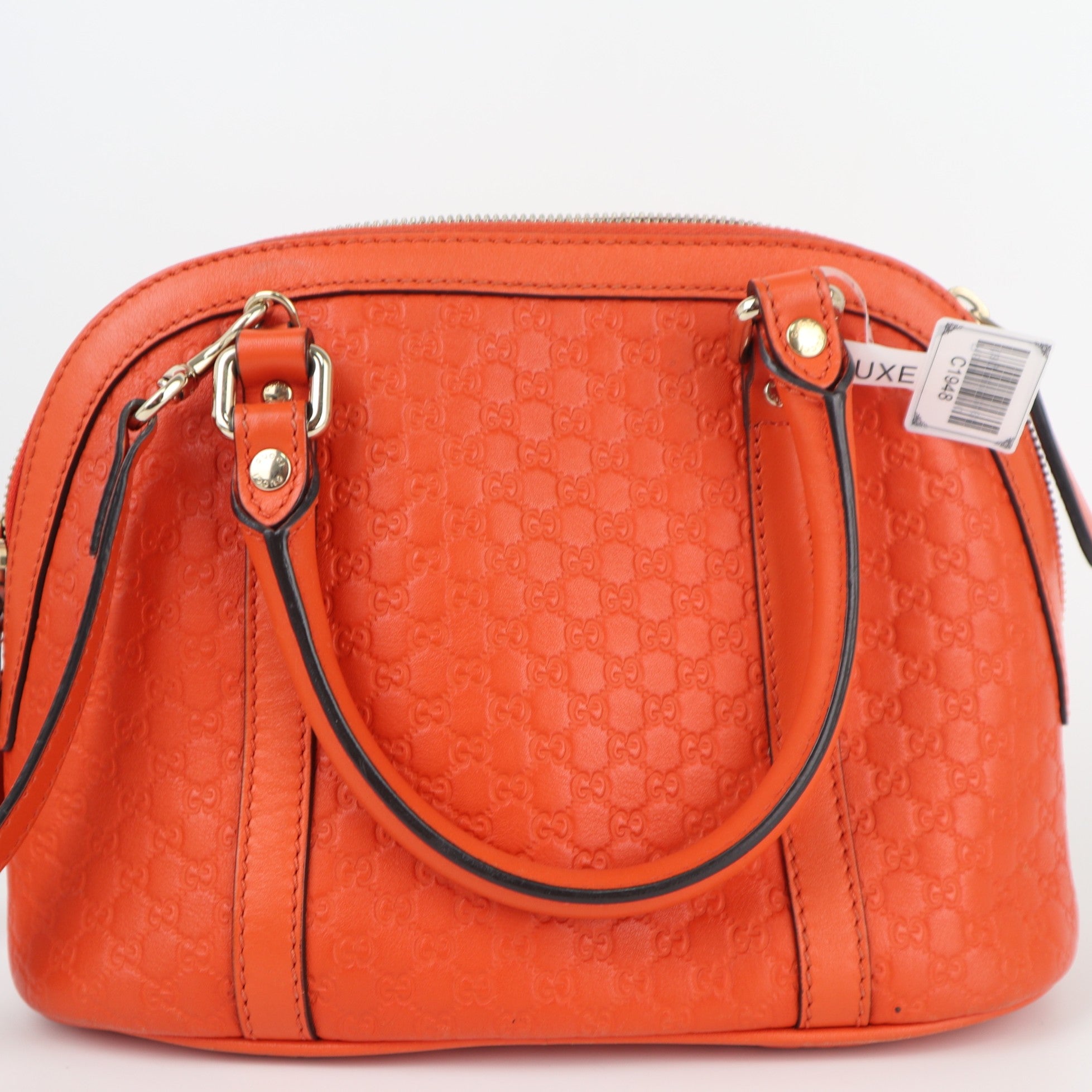 C1948 Gucci Crossbody Bag Mini Microguccissima Dome Sun Orange | Pre-Owned Excellent Orange Microguccissima Leather