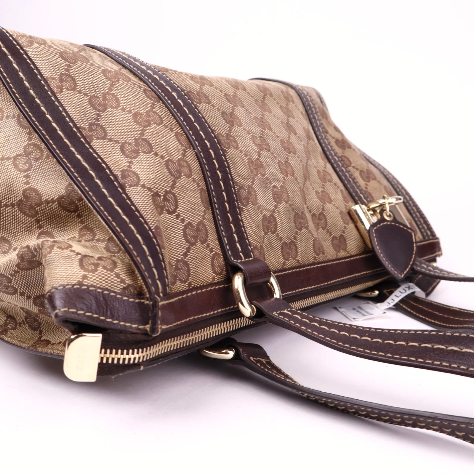 J3415 Gucci Brown GG Kristall Duchessa Boston Beige- Pre Owned