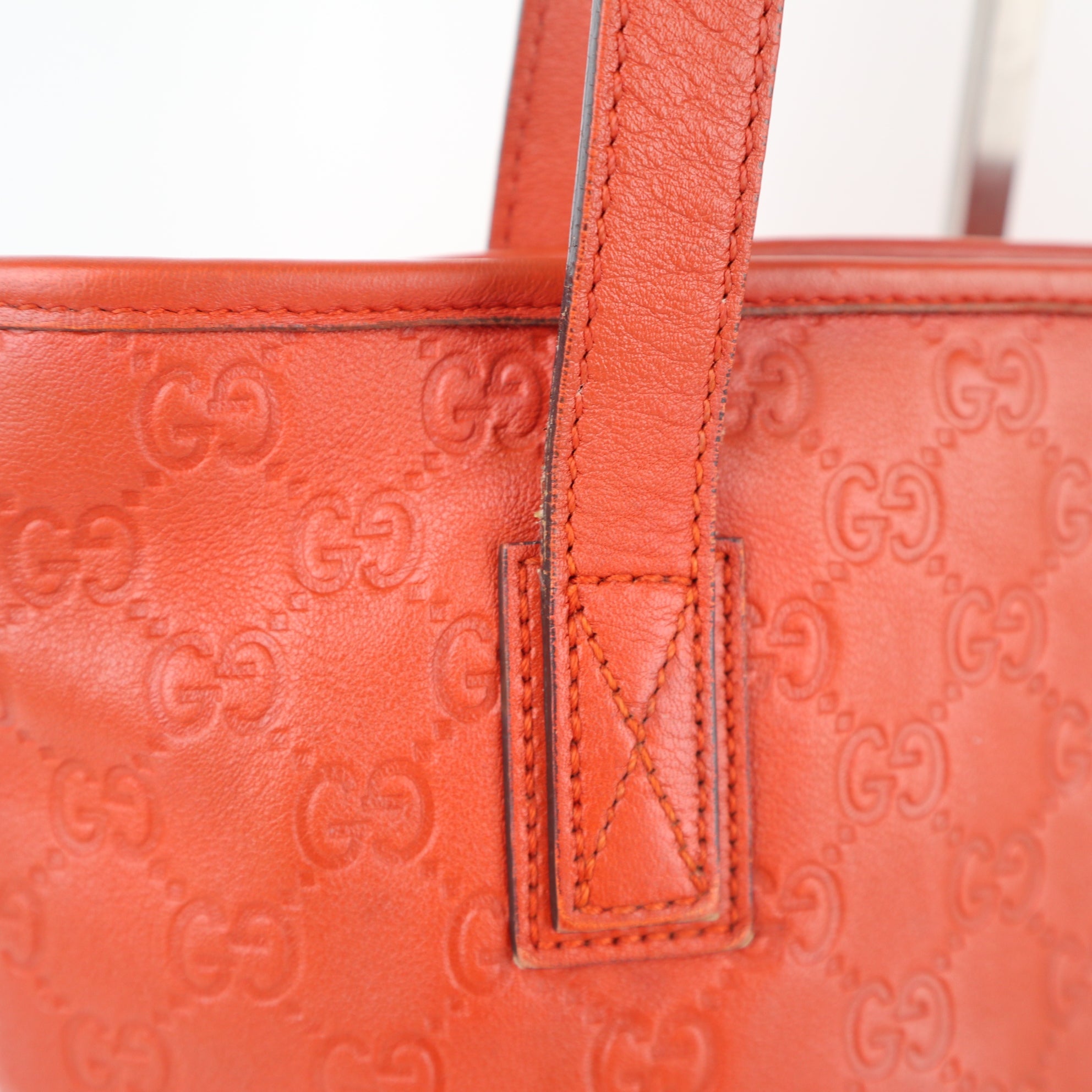 C1949 Gucci Tote Bag Orange Guccissima Leather Small Shopper Tote | Pre-Owned Excellent Orange Guccissima Leather