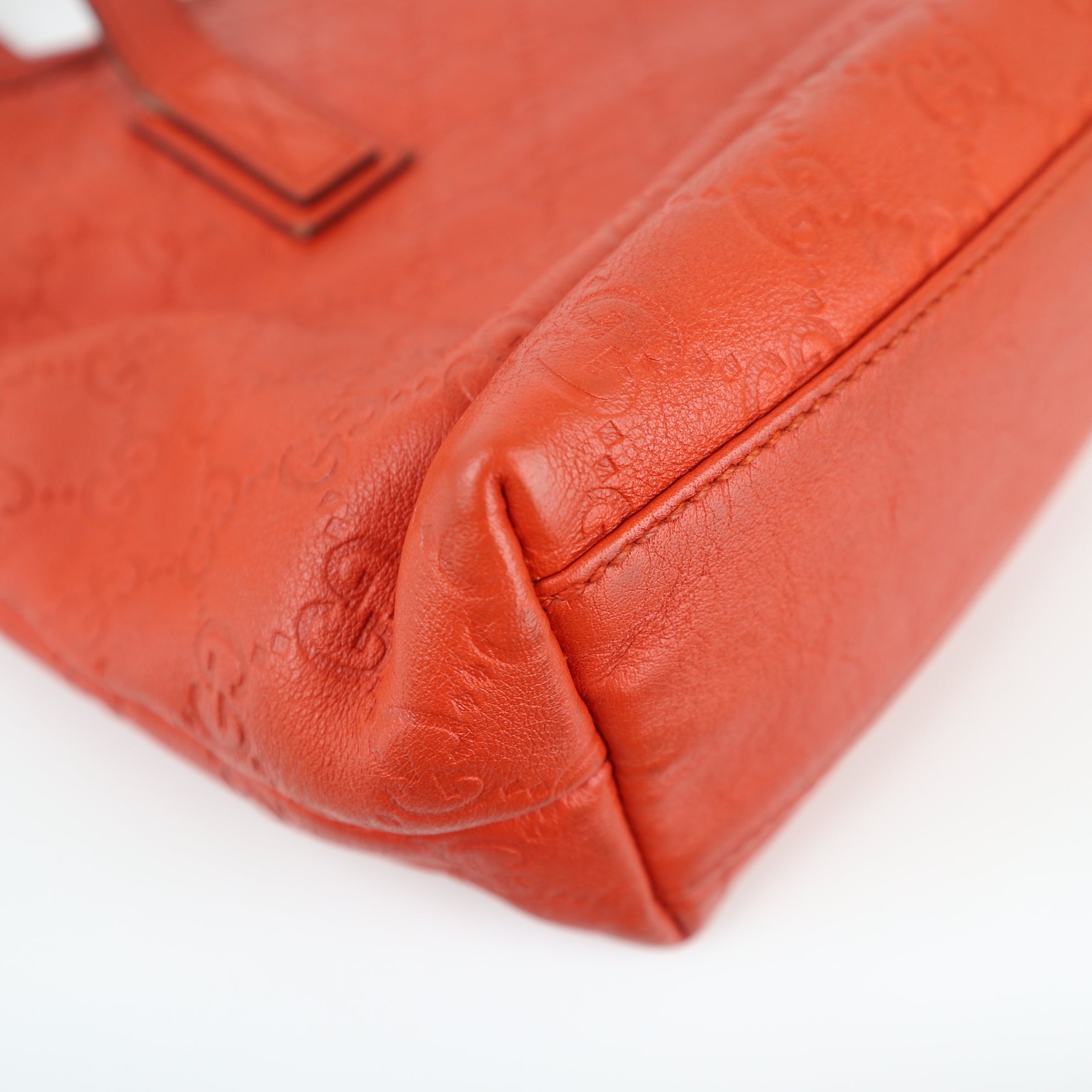 C1949 Gucci Tote Bag Orange Guccissima Leather Small Shopper Tote | Pre-Owned Excellent Orange Guccissima Leather