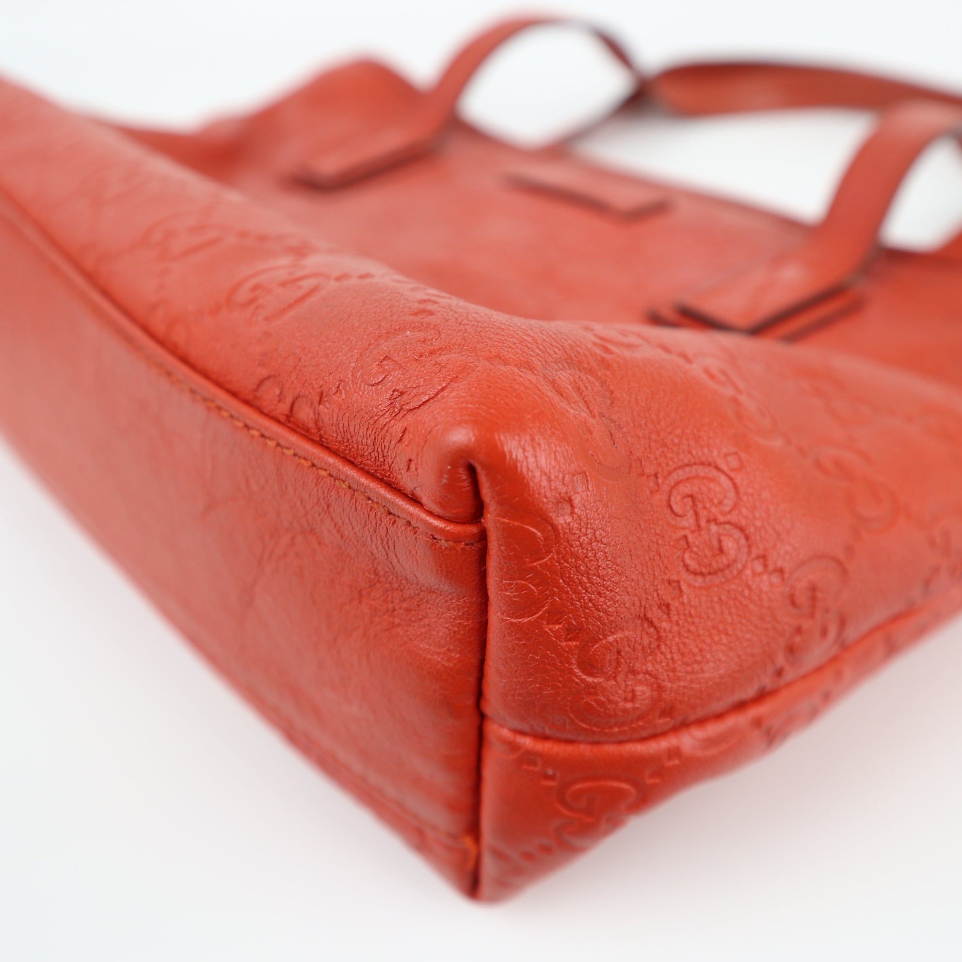 C1949 Gucci Tote Bag Orange Guccissima Leather Small Shopper Tote | Pre-Owned Excellent Orange Guccissima Leather
