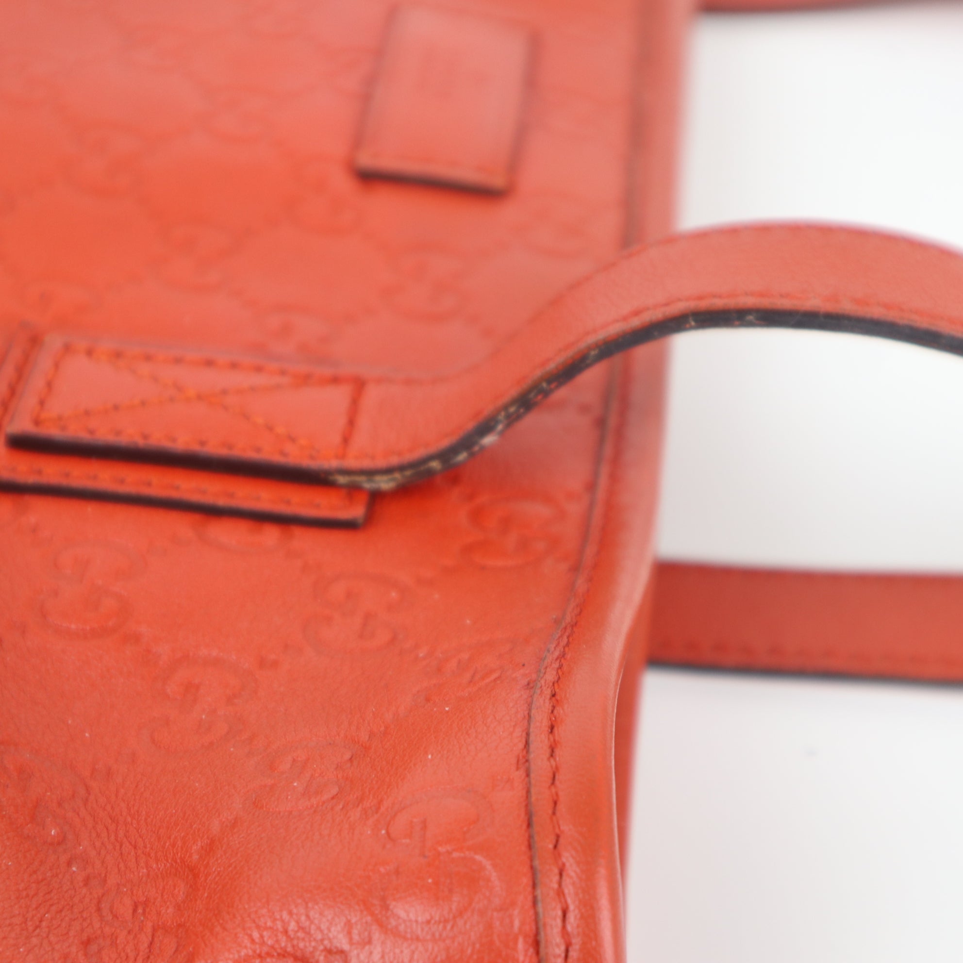 C1949 Gucci Tote Bag Orange Guccissima Leather Small Shopper Tote | Pre-Owned Excellent Orange Guccissima Leather