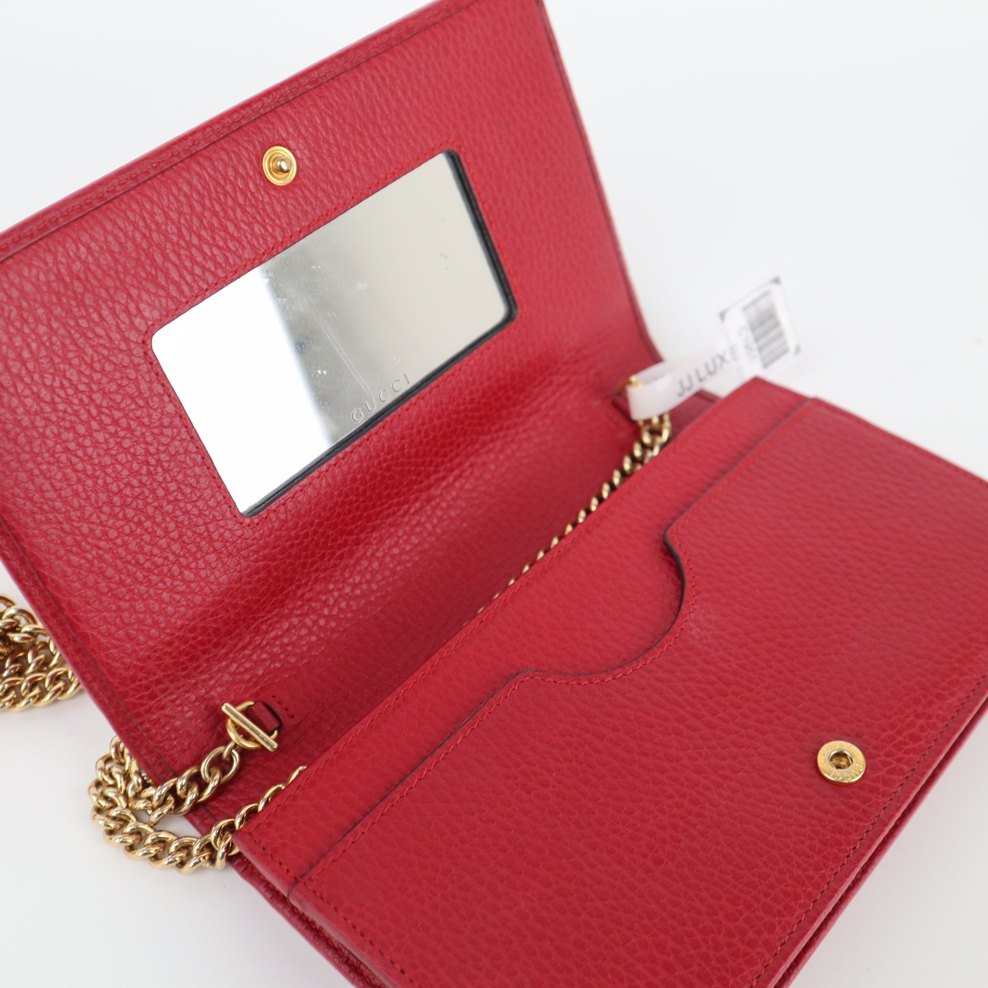 C1951 Gucci Wallet on Chain GG Marmont wallet on chain in Rosso Ancora red | Pre-Owned Excellent Red GG