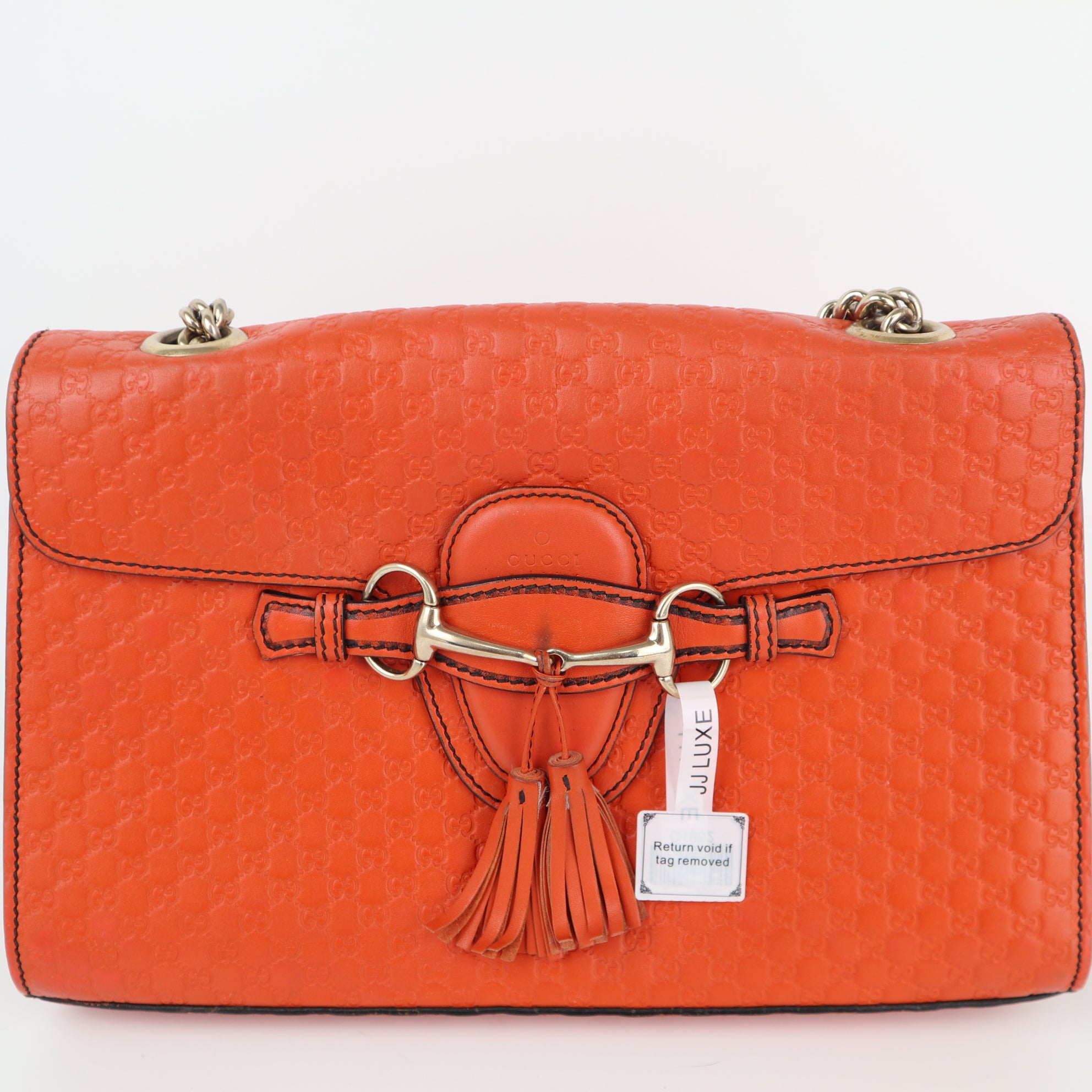C1952 Gucci Crossbody Bag Microguccissima Medium Emily Chain Shoulder Bag Sun Orange | Pre-Owned Very Good Orange Microguccissima Leather