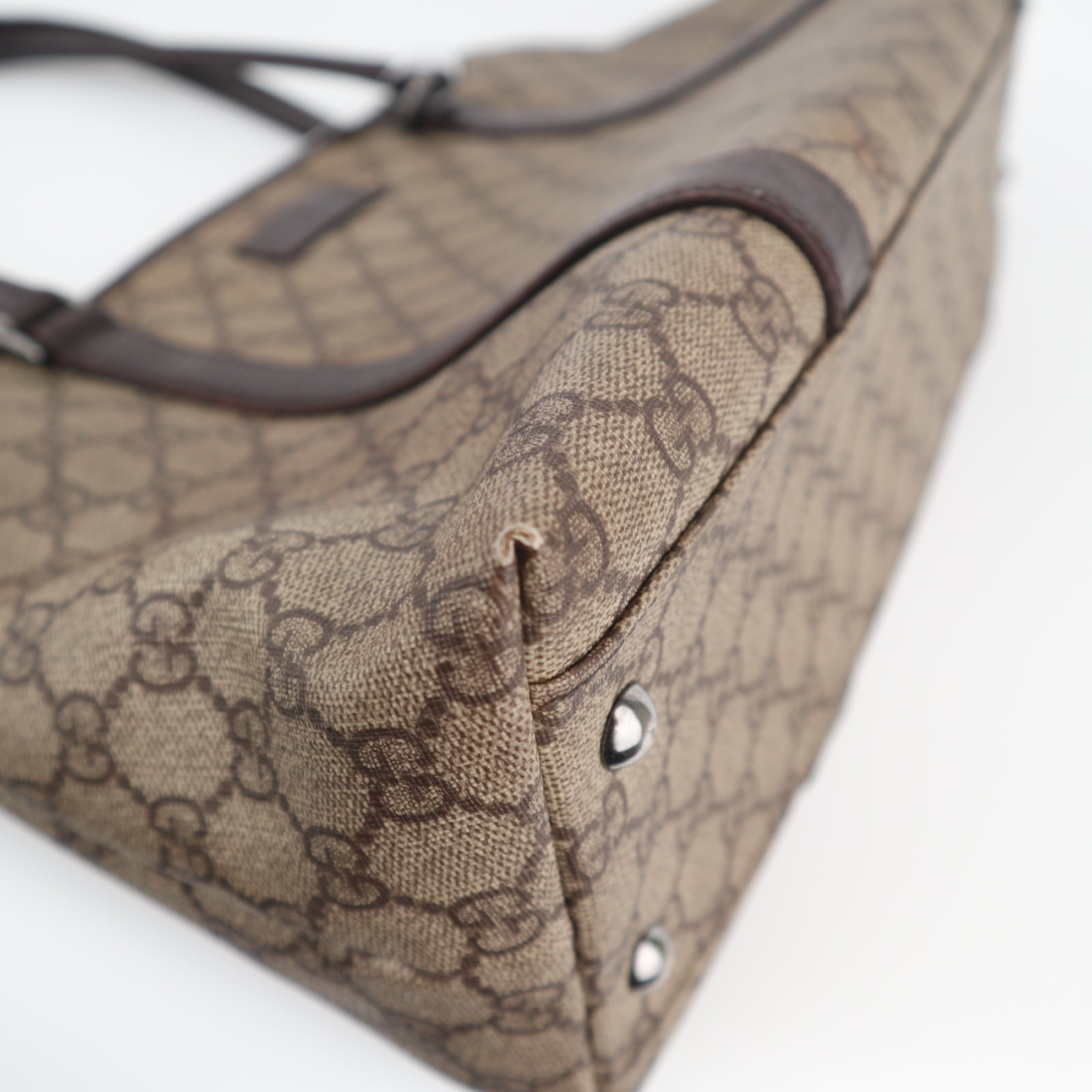 C1954 Gucci Tote Bag GG Supreme Joy Tote | Pre-Owned Excellent Black Canvas and Leather GG Supreme
