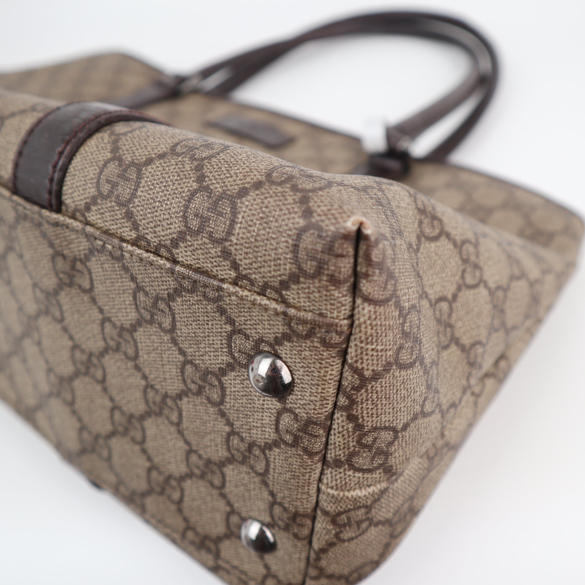 C1954 Gucci Tote Bag GG Supreme Joy Tote | Pre-Owned Excellent Black Canvas and Leather GG Supreme