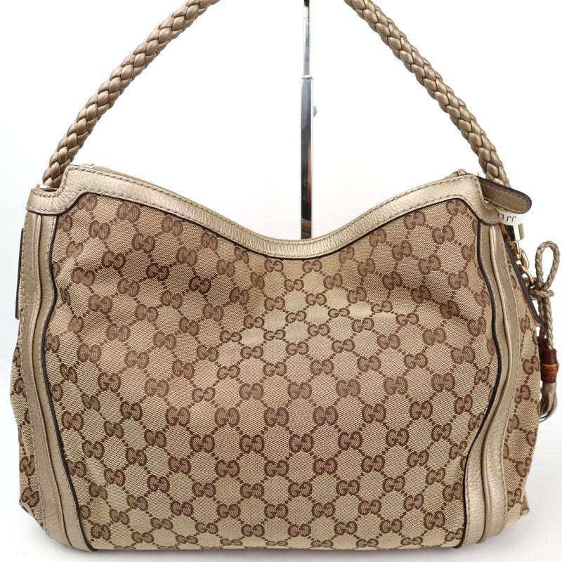 C2856 Gucci Hobo Shoulder Bag GG Canvas Bella Hobo | Pre-Owned Very Good Brown Canvas GG Monogram