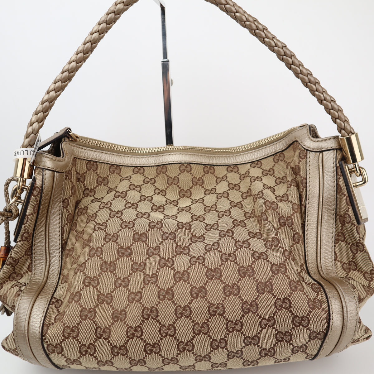 C2856 Gucci Hobo Shoulder Bag GG Canvas Bella Hobo | Pre-Owned Very Good Brown Canvas GG Monogram