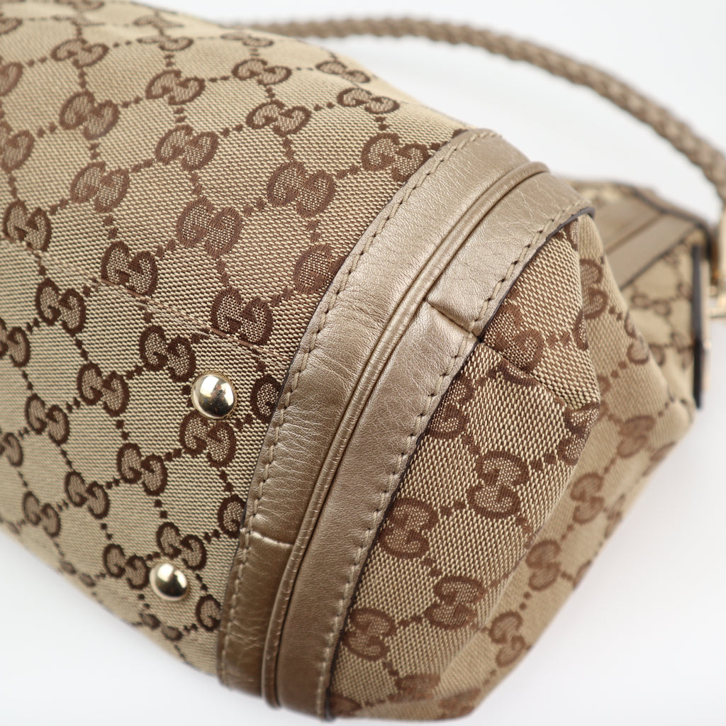 C2856 Gucci Hobo Shoulder Bag GG Canvas Bella Hobo | Pre-Owned Very Good Brown Canvas GG Monogram