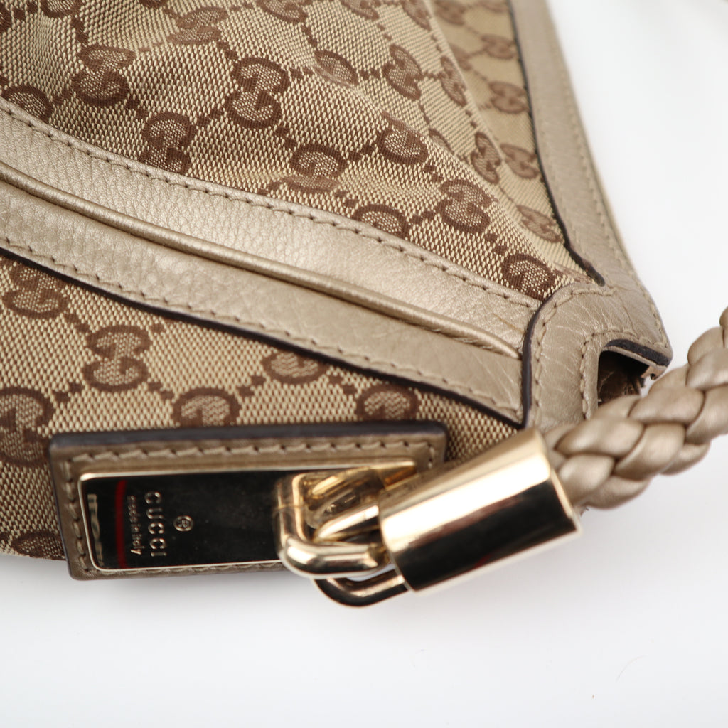 C2856 Gucci Hobo Shoulder Bag GG Canvas Bella Hobo | Pre-Owned Very Good Brown Canvas GG Monogram