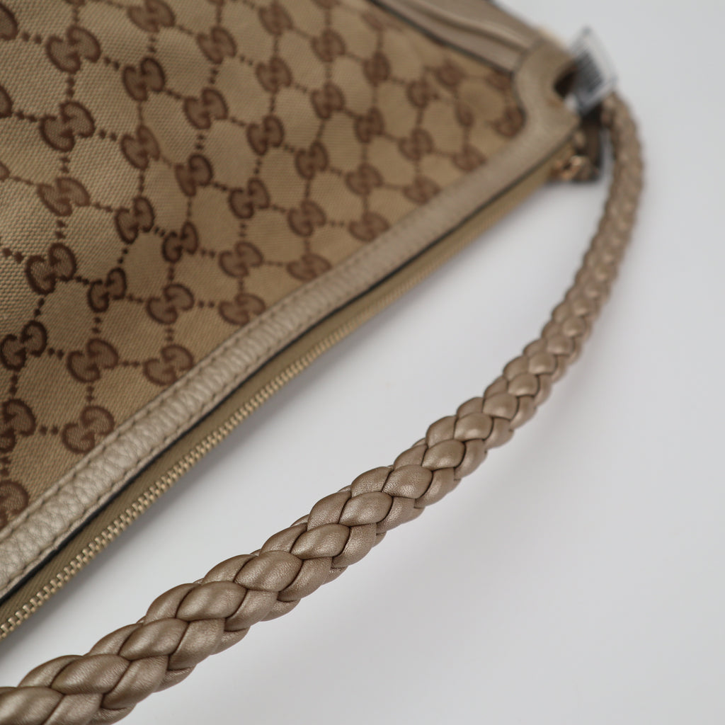 C2856 Gucci Hobo Shoulder Bag GG Canvas Bella Hobo | Pre-Owned Very Good Brown Canvas GG Monogram