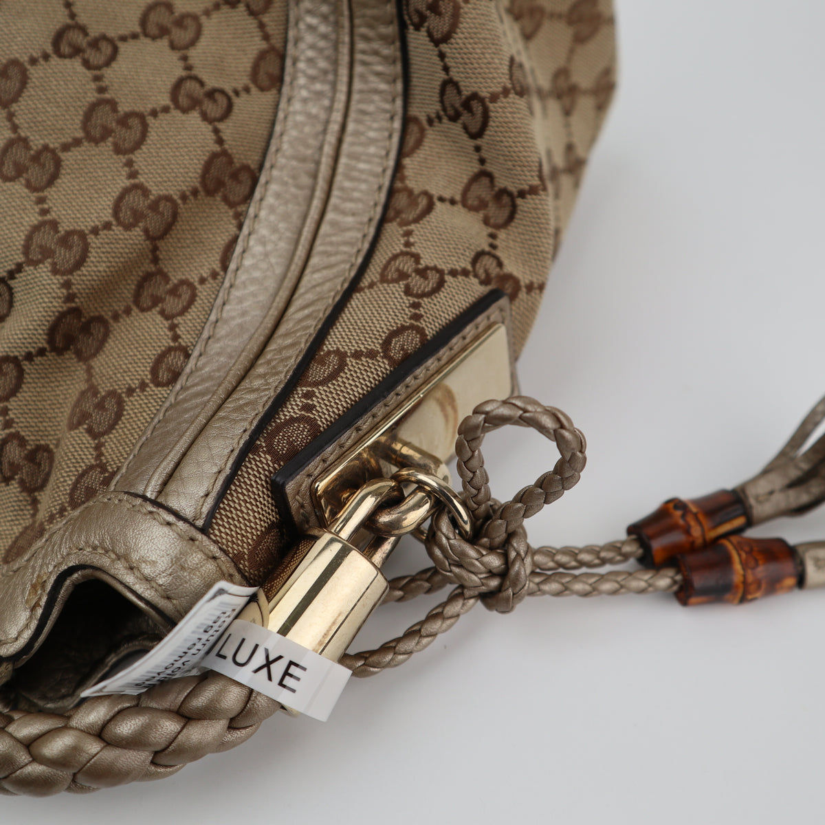 C2856 Gucci Hobo Shoulder Bag GG Canvas Bella Hobo | Pre-Owned Very Good Brown Canvas GG Monogram