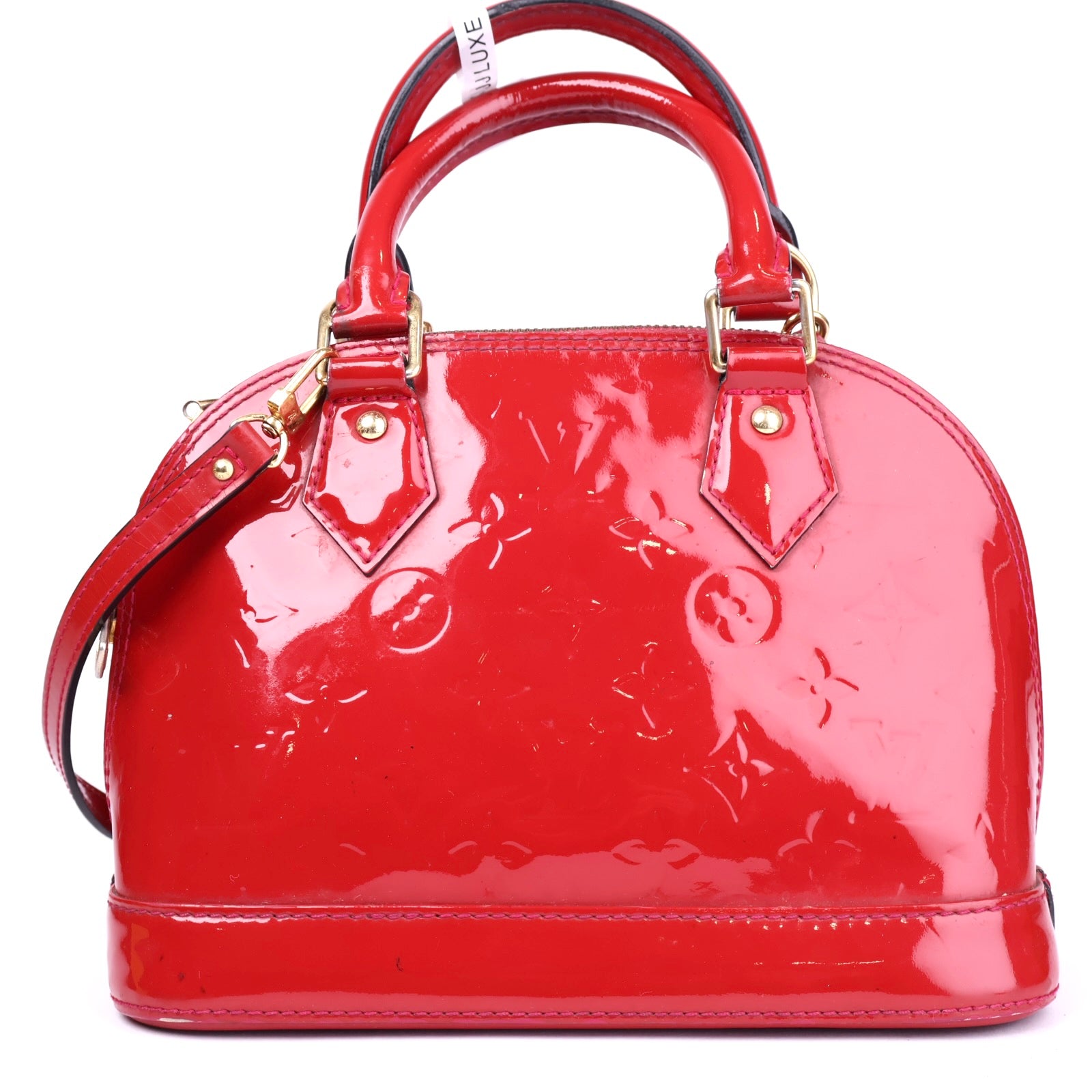 J3715 Louis Vuitton Alma BB in Pomme D'amour Vernis- Pre Owned