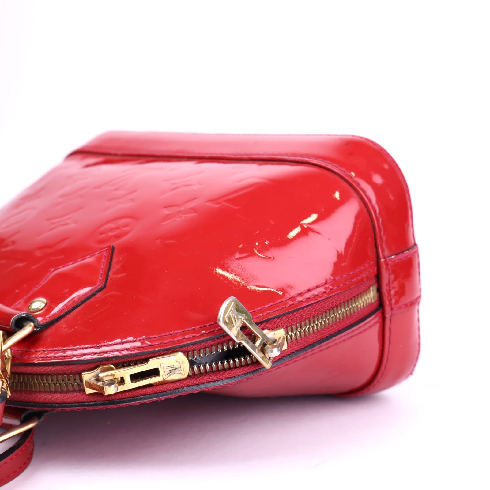 J3715 Louis Vuitton Alma BB in Pomme D'amour Vernis- Pre Owned