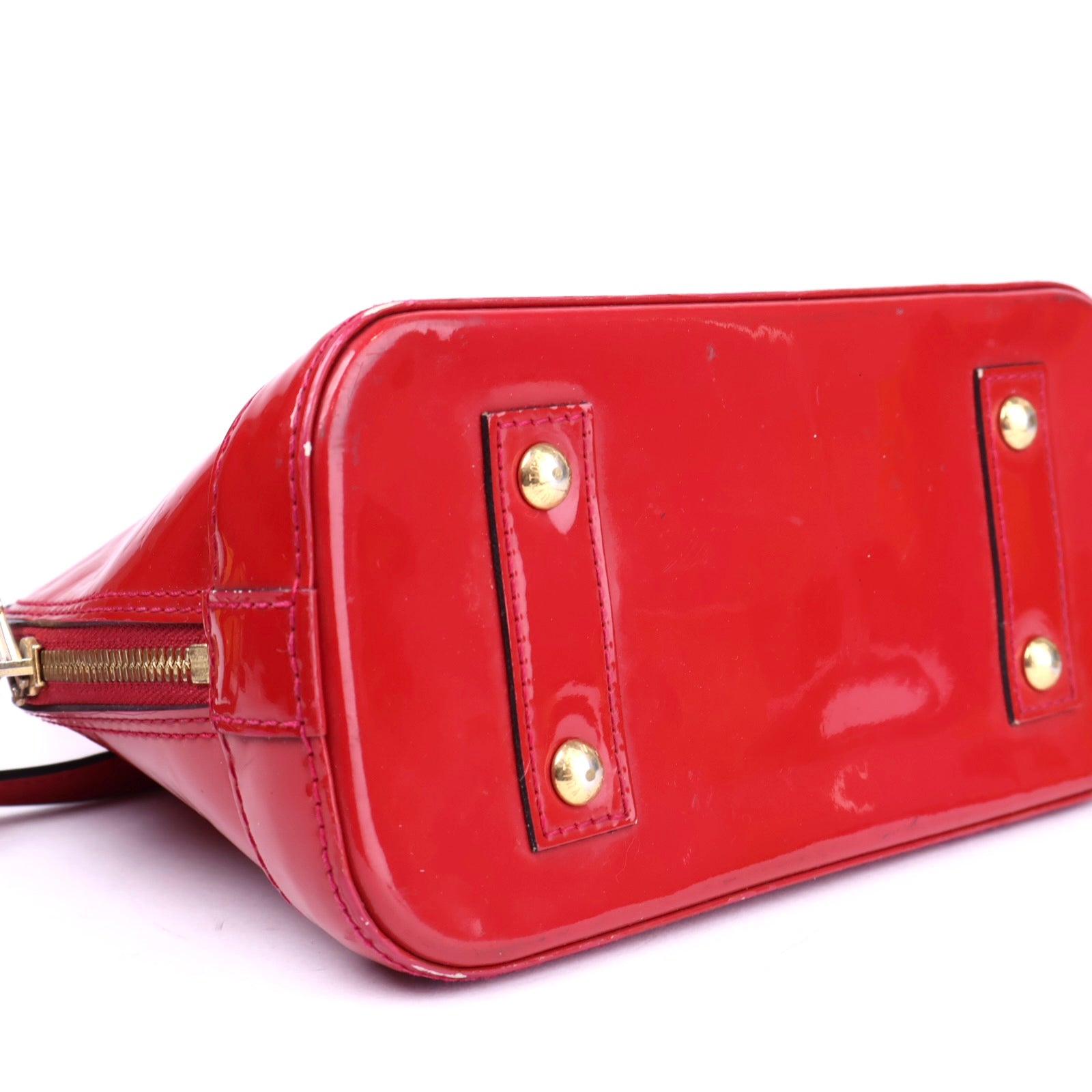 J3715 Louis Vuitton Alma BB in Pomme D'amour Vernis- Pre Owned