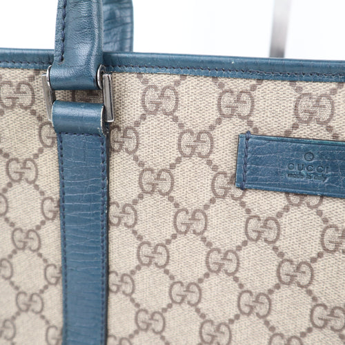 C1960 Gucci Tote Bag GG Supreme Joy Tote | Pre-Owned Excellent Green Canvas and Leather GG Supreme