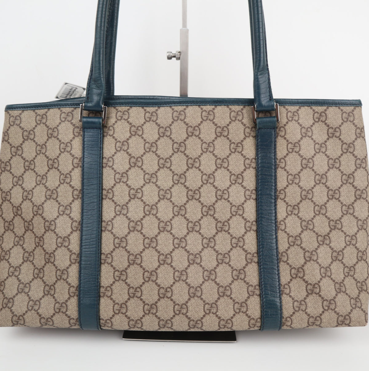 C1960 Gucci Tote Bag GG Supreme Joy Tote | Pre-Owned Excellent Green Canvas and Leather GG Supreme