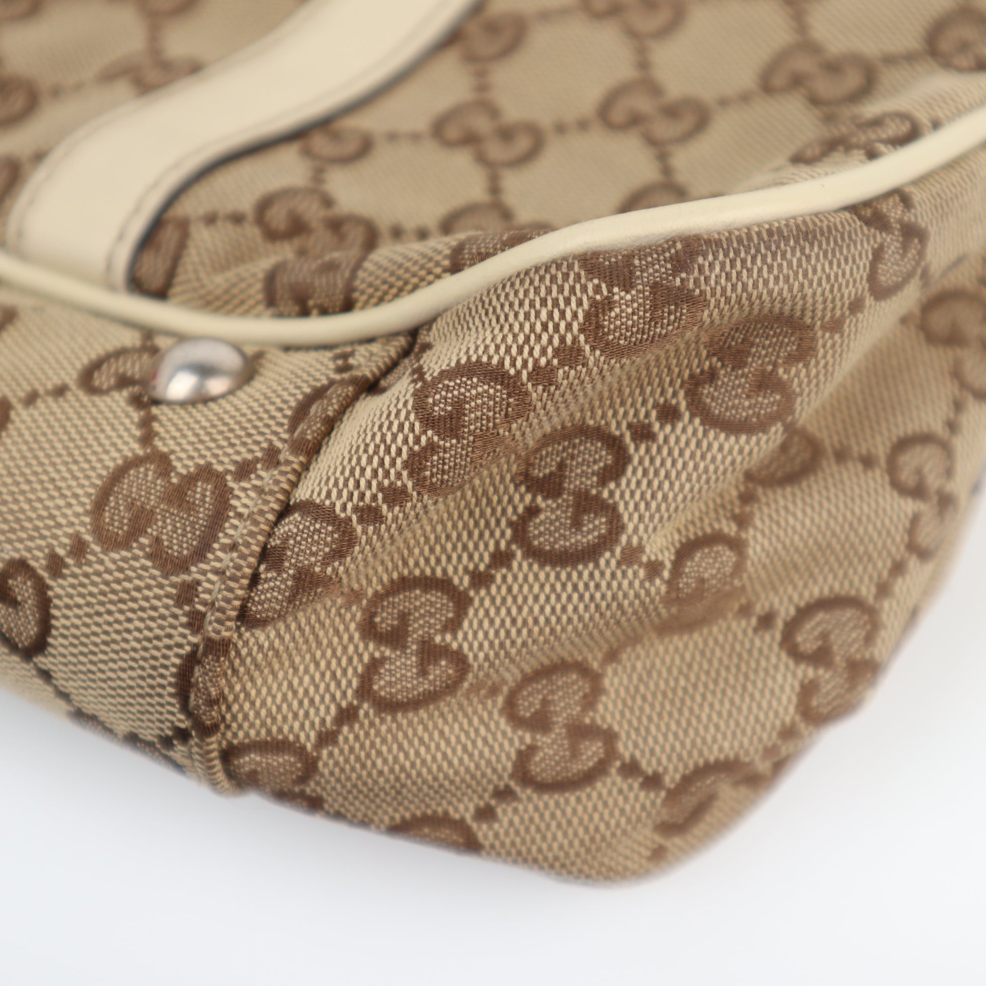 C1961 Gucci Tote Bag Monogram Twins Tote | Pre-Owned Very Good White Canvas Monogram