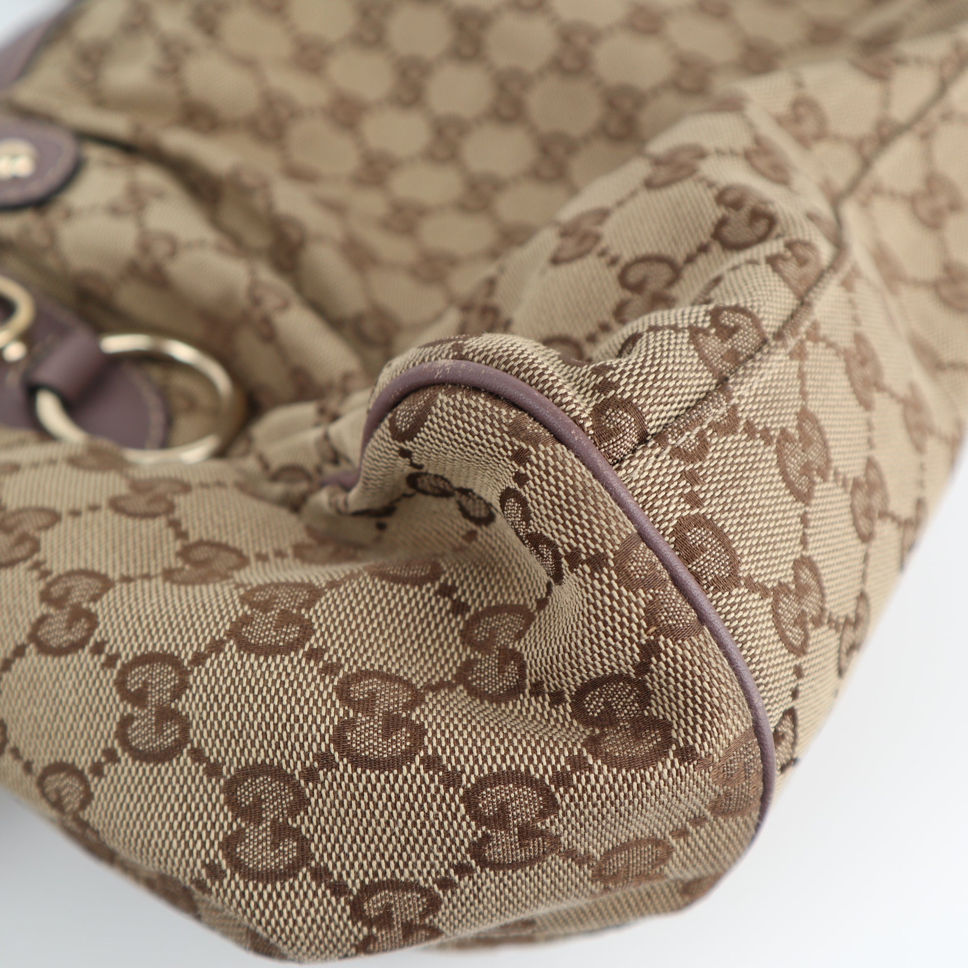 C1962 Gucci Tote Bag GG Medium Sukey Boston | Pre-Owned Excellent Beige/Lavender Canvas GG Monogram