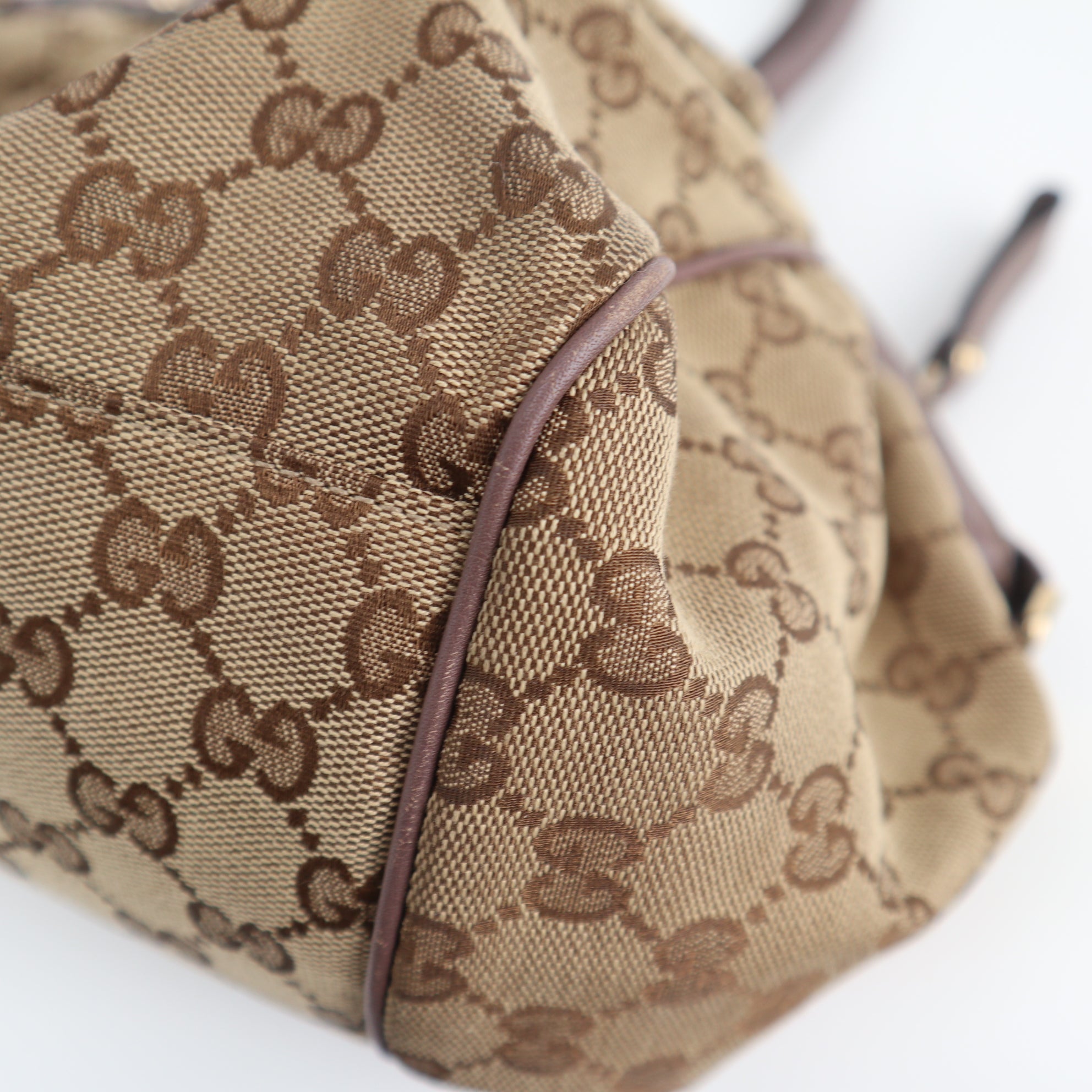 C1962 Gucci Tote Bag GG Medium Sukey Boston | Pre-Owned Excellent Beige/Lavender Canvas GG Monogram