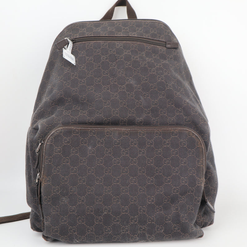 C1965# Gucci Backpack GG Monogram Backpack | Pre-Owned Very Good Black Canvas GG Monogram
