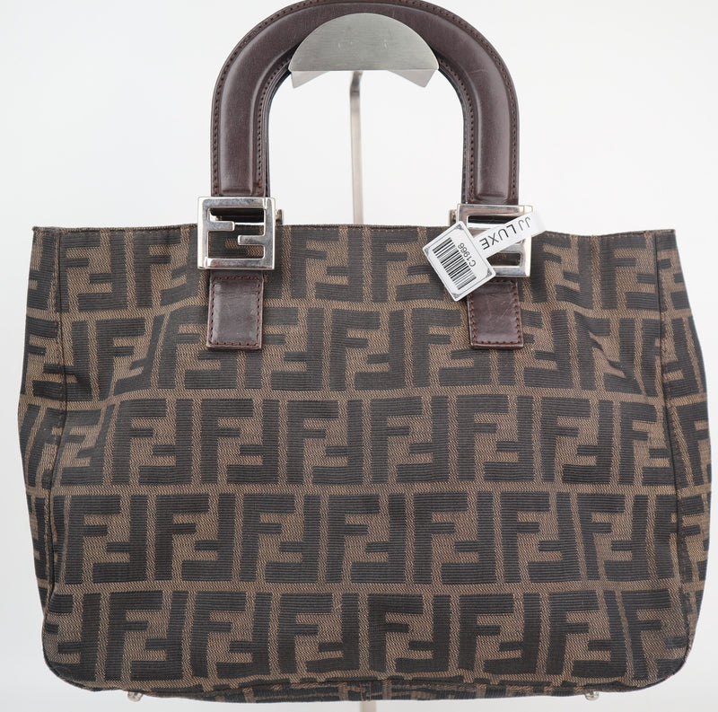 C1966# Fendi Top Handle Bag Zucca | Pre-Owned Very Good Canvas Zucca