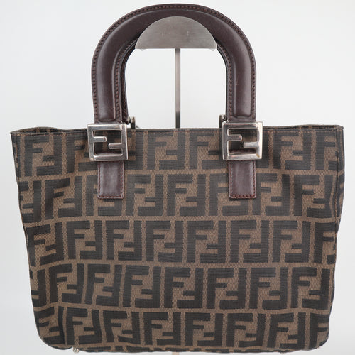 C1966# Fendi Top Handle Bag Zucca | Pre-Owned Very Good Canvas Zucca
