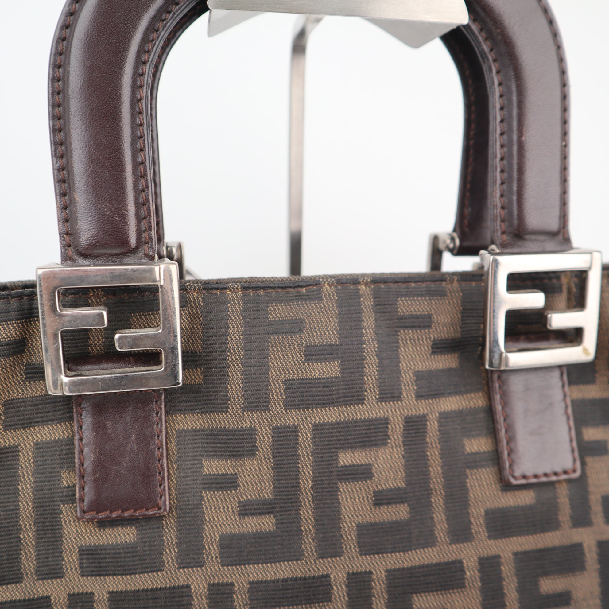 C1966 Fendi Top Handle Bag Zucca | Pre-Owned Very Good Canvas Zucca