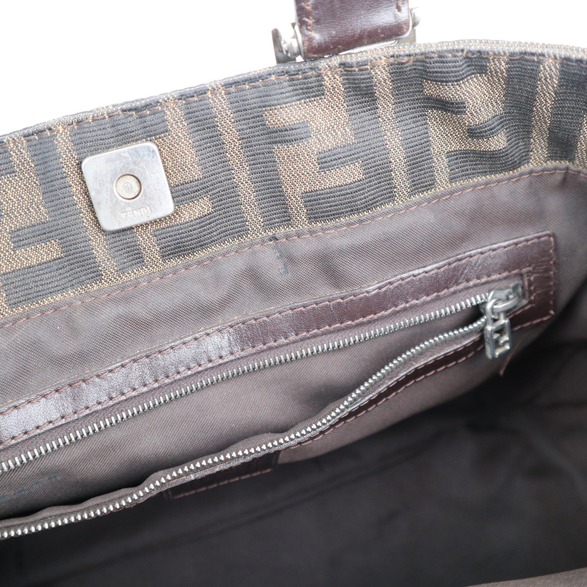 C1966# Fendi Top Handle Bag Zucca | Pre-Owned Very Good Canvas Zucca