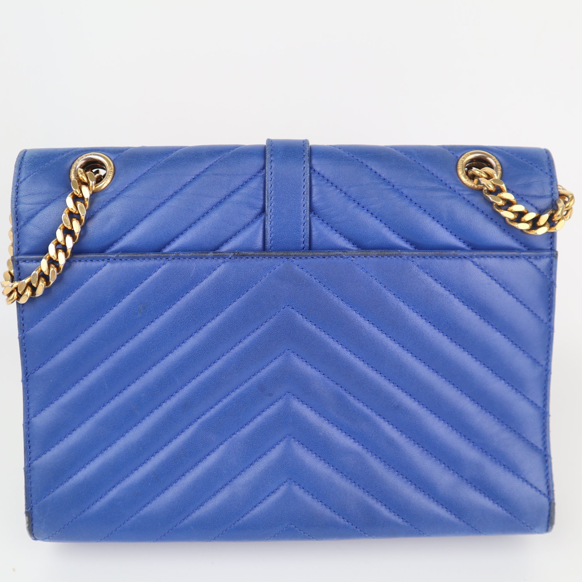 C1969 Saint Laurent Crossbody Bag Envelope Medium | Pre-Owned Very Good Blue
