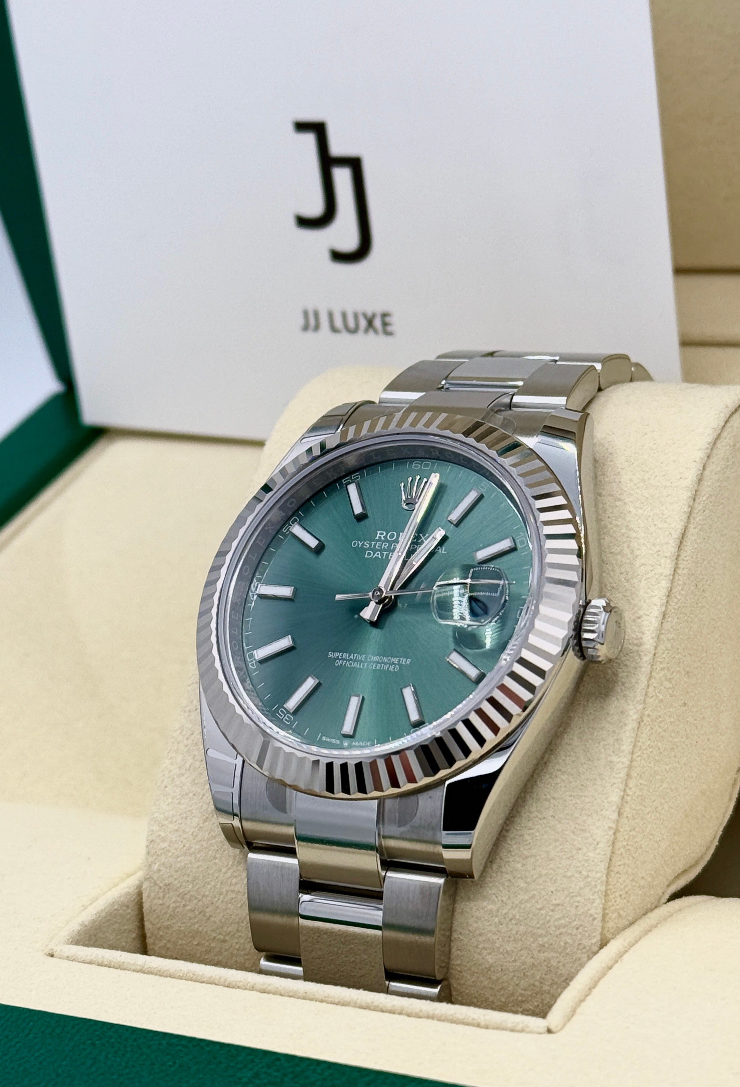 Rolex Datejust Mint Green Index 41mm 126334