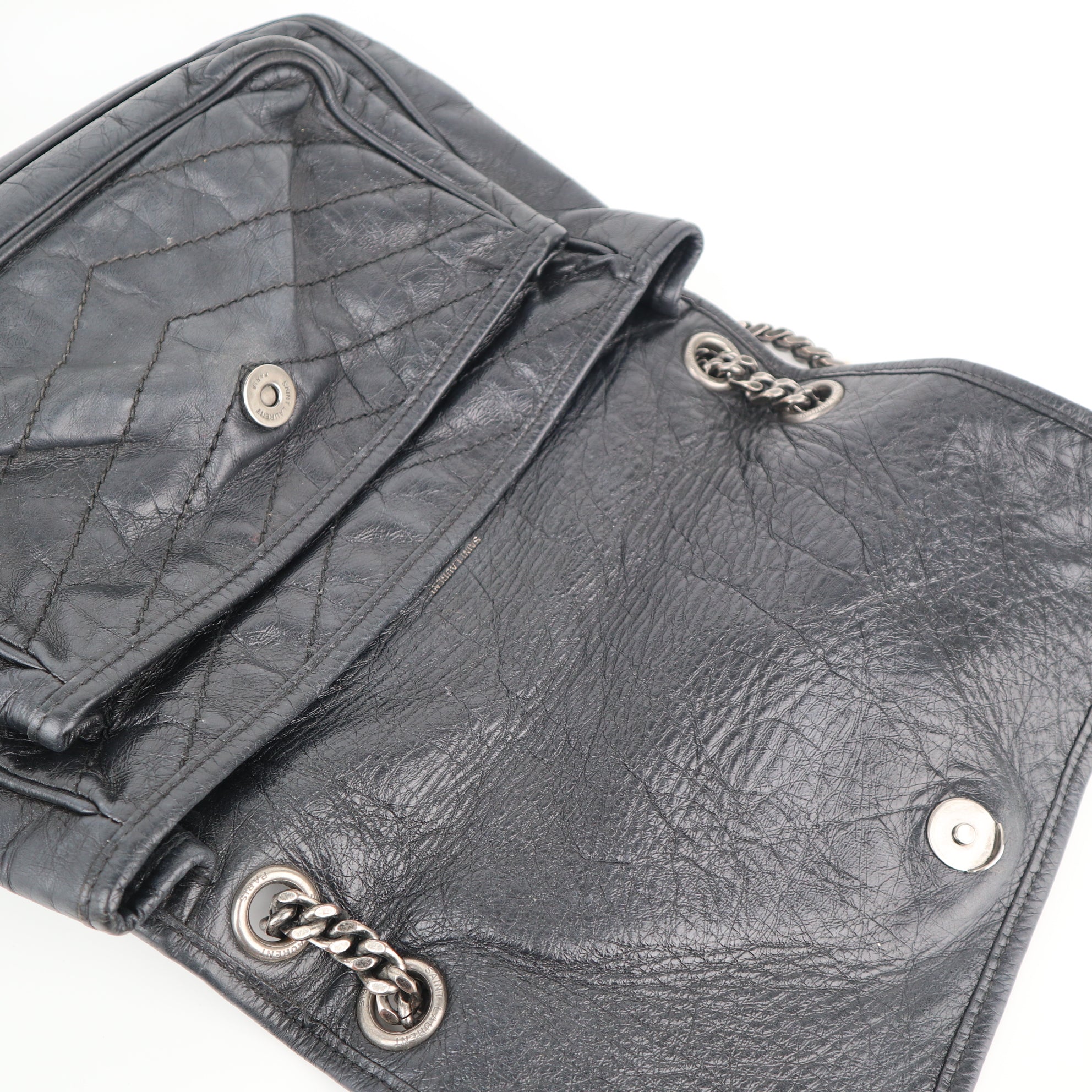 C1970 Saint Laurent Crossbody Bag Niki Medium | Pre-Owned Very Good Crinkled Leather