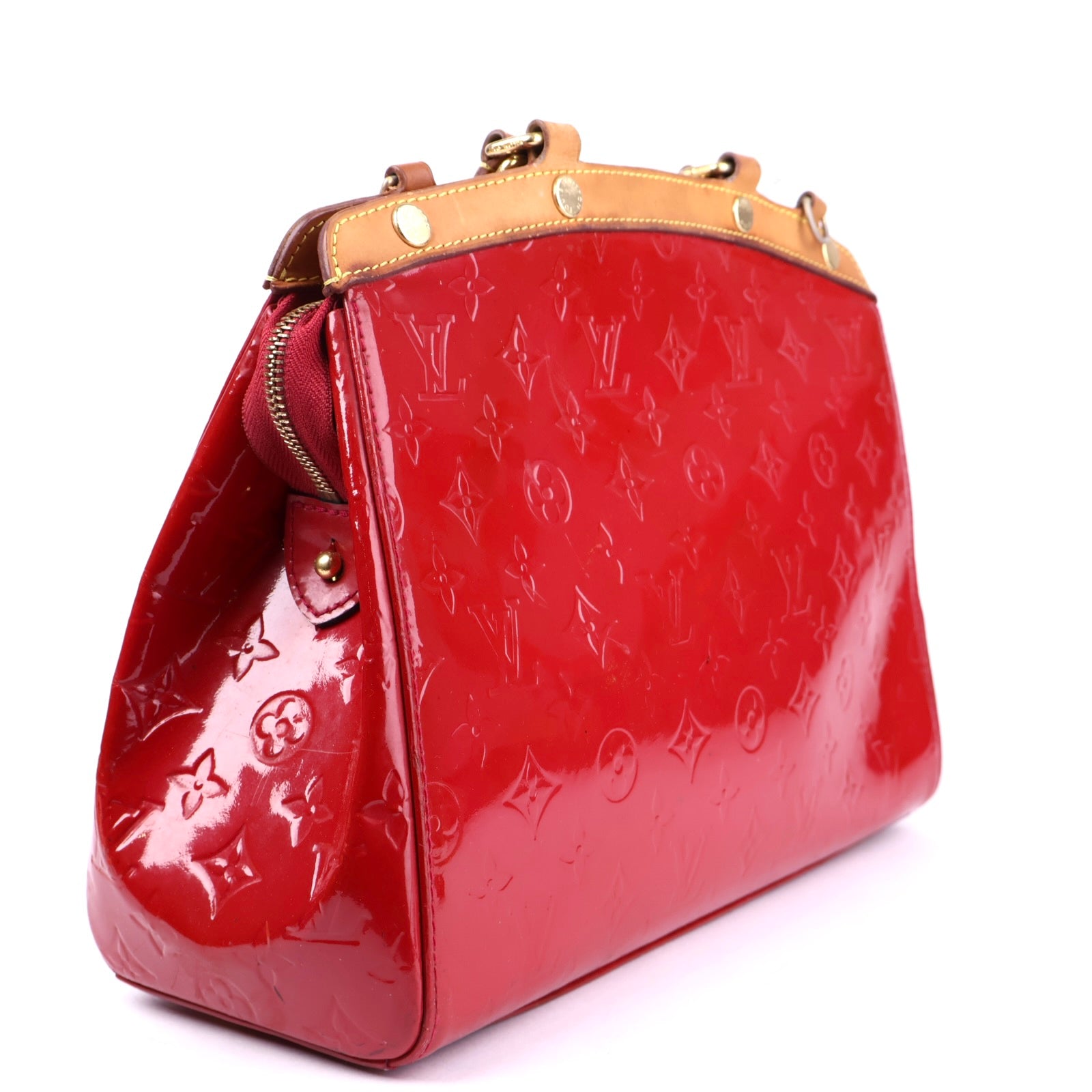 J3444 Louis Vuitton Vernis Brea MM Pomme D'amour- Pre Owned