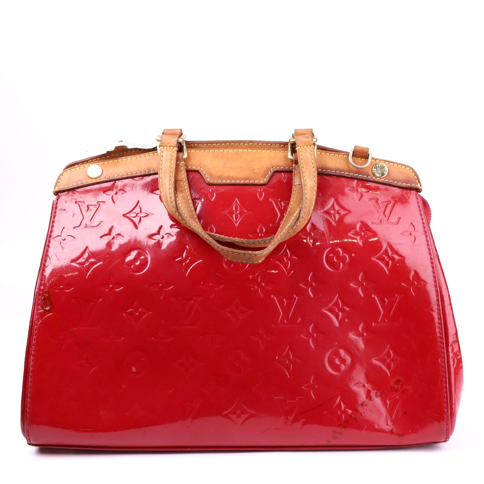 J3444 Louis Vuitton Vernis Brea MM Pomme D'amour- Pre Owned