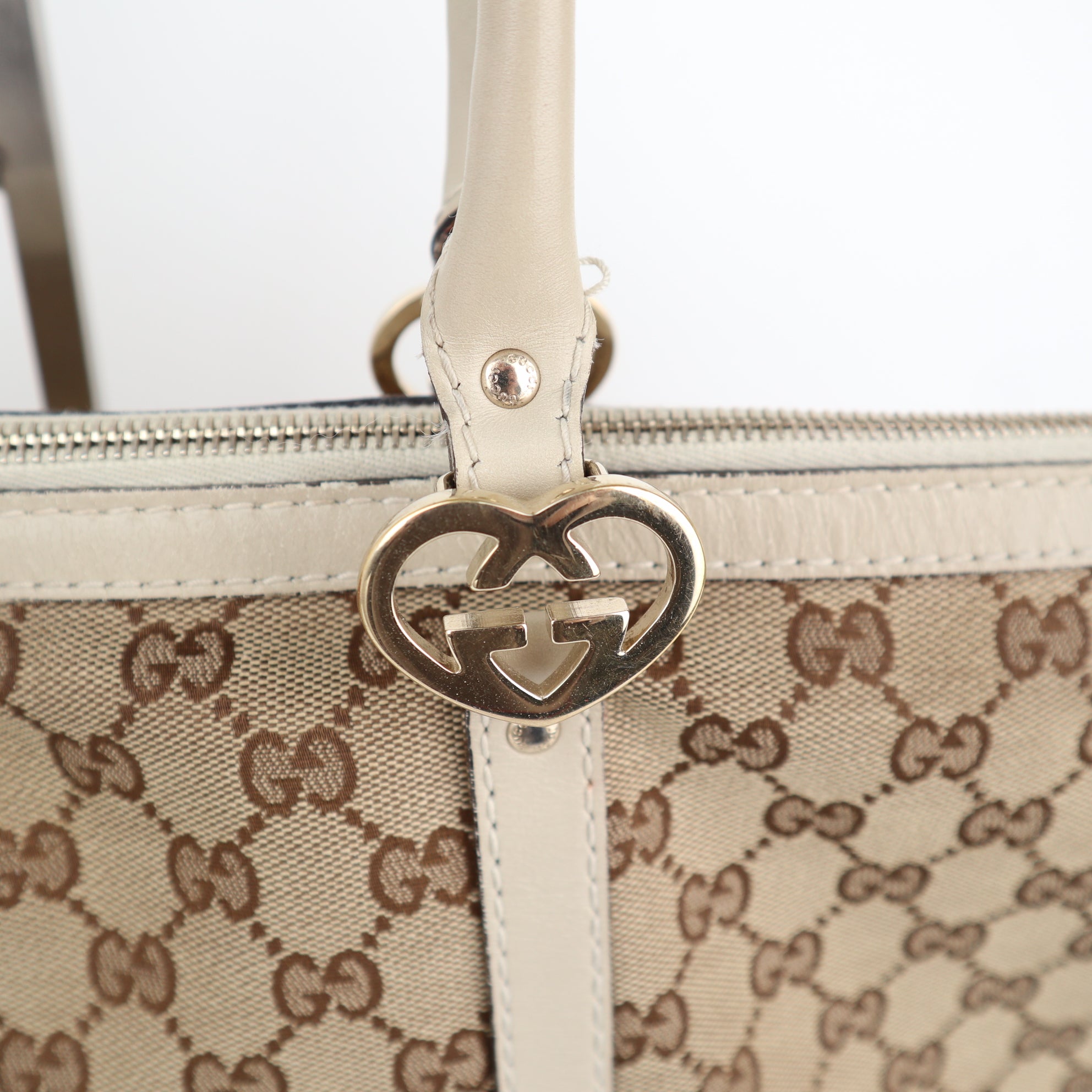 C1975 Gucci Top Handle Bag GG Lovely Heart | Pre-Owned Excellent Canvas GG Monogram