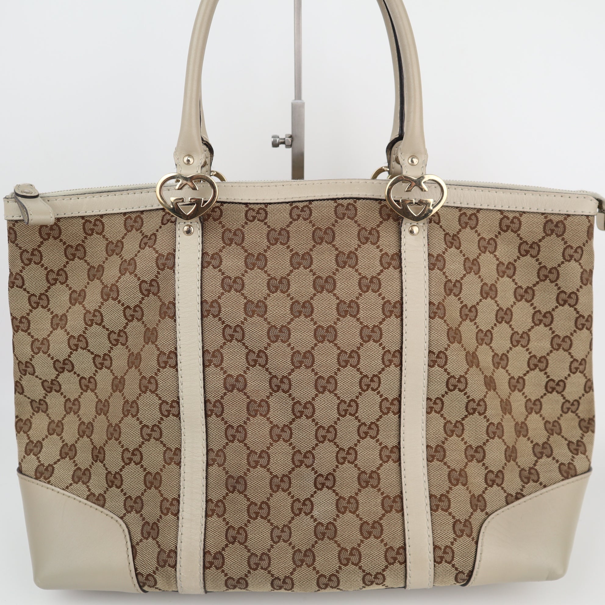 C1975 Gucci Top Handle Bag GG Lovely Heart | Pre-Owned Excellent Canvas GG Monogram