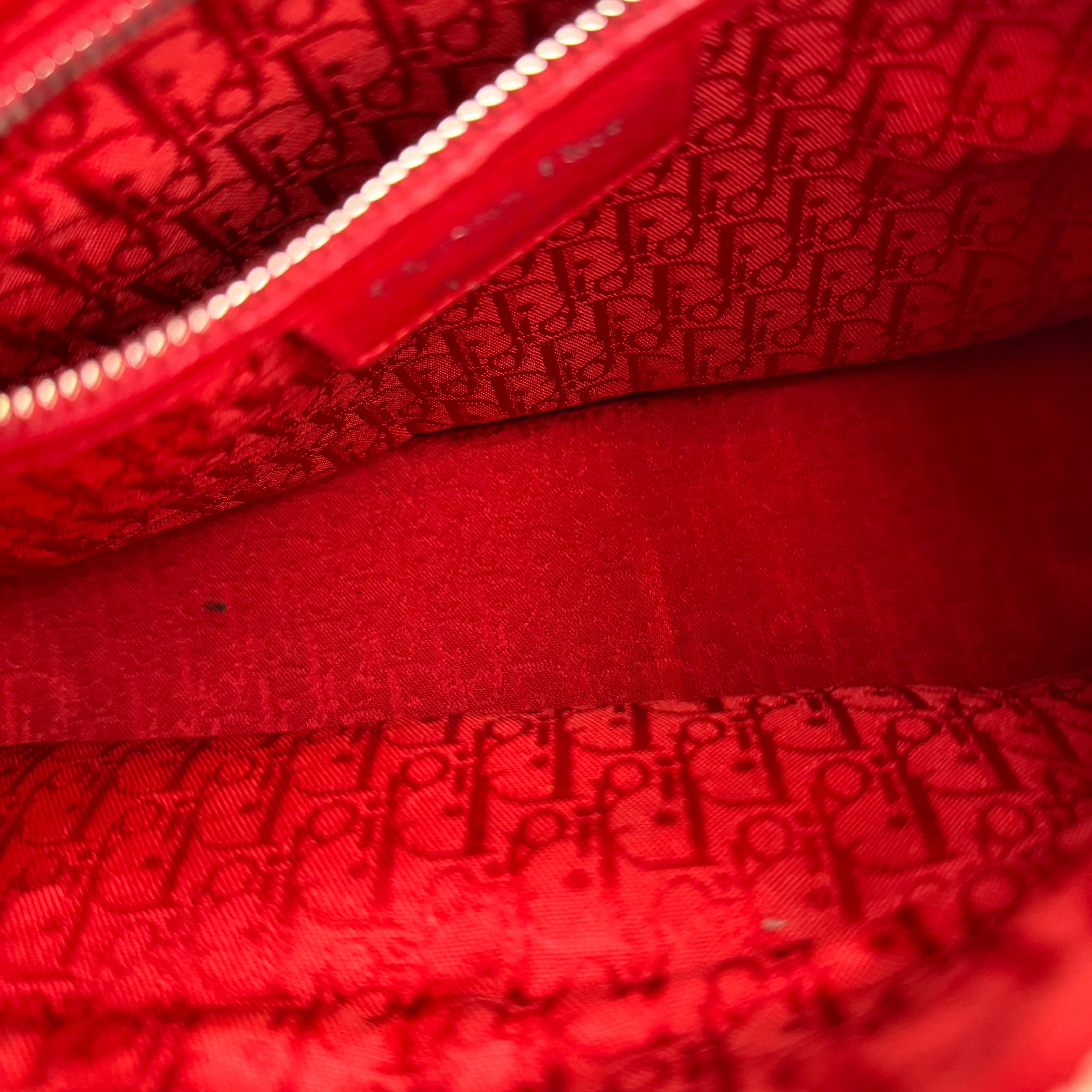 J3279 Christian Dior Red Quilted Lambskin Leather- Pre Owned