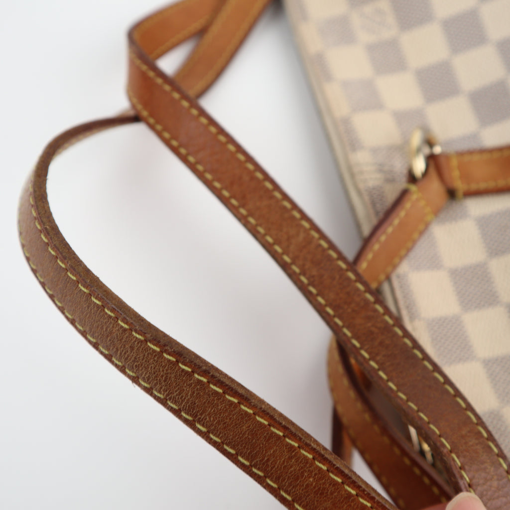 C2087 Louis Vuitton Shoulder Bag Totally PM | Pre-Owned Very Good White and Beige Coated canvas Damier Azur
