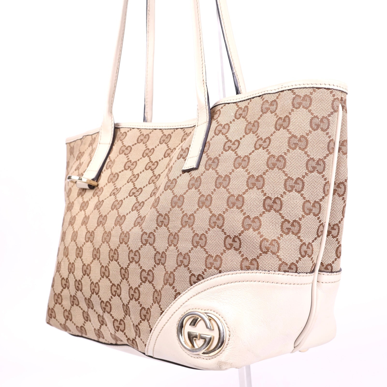 J3430 Gucci Brown GG Canvas New Britt Tote -Pre Owned