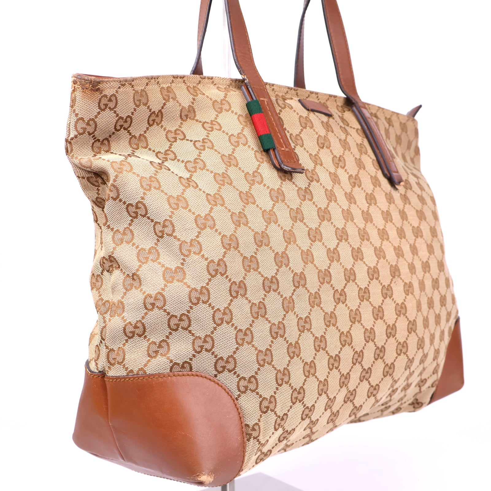 OJ3428 Gucci Diamante Canvas Craft Tote Bag- Pre Owned