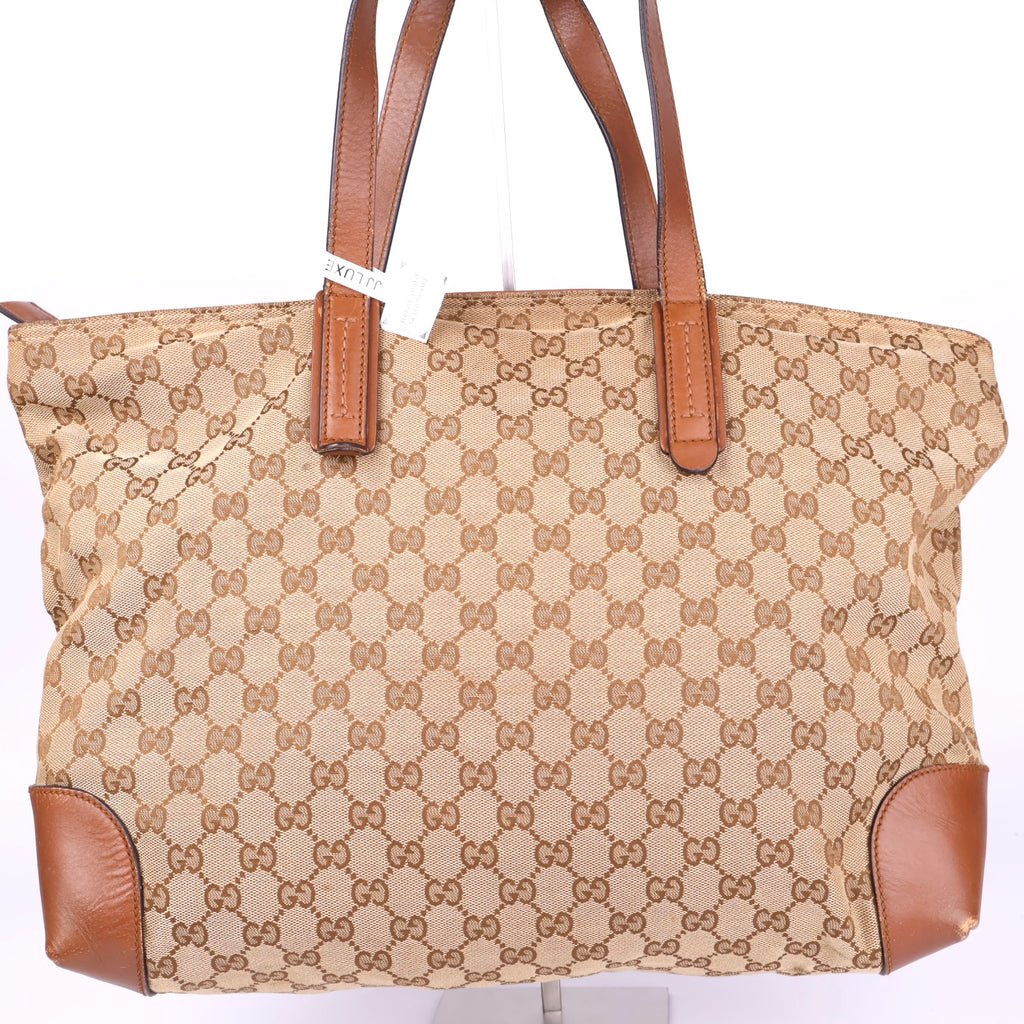 OJ3428 Gucci Diamante Canvas Craft Tote Bag- Pre Owned