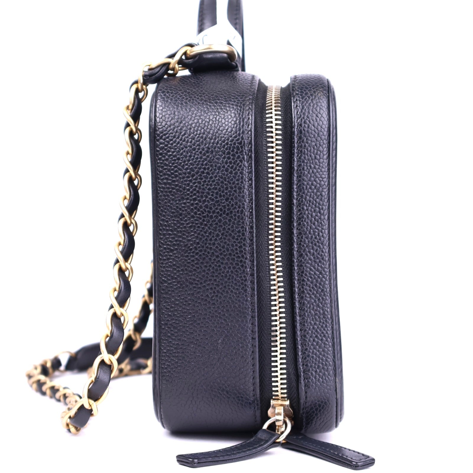 J3731 Chanel Black Caviar Filigree CC Vanity Case Bag- Pre Owned