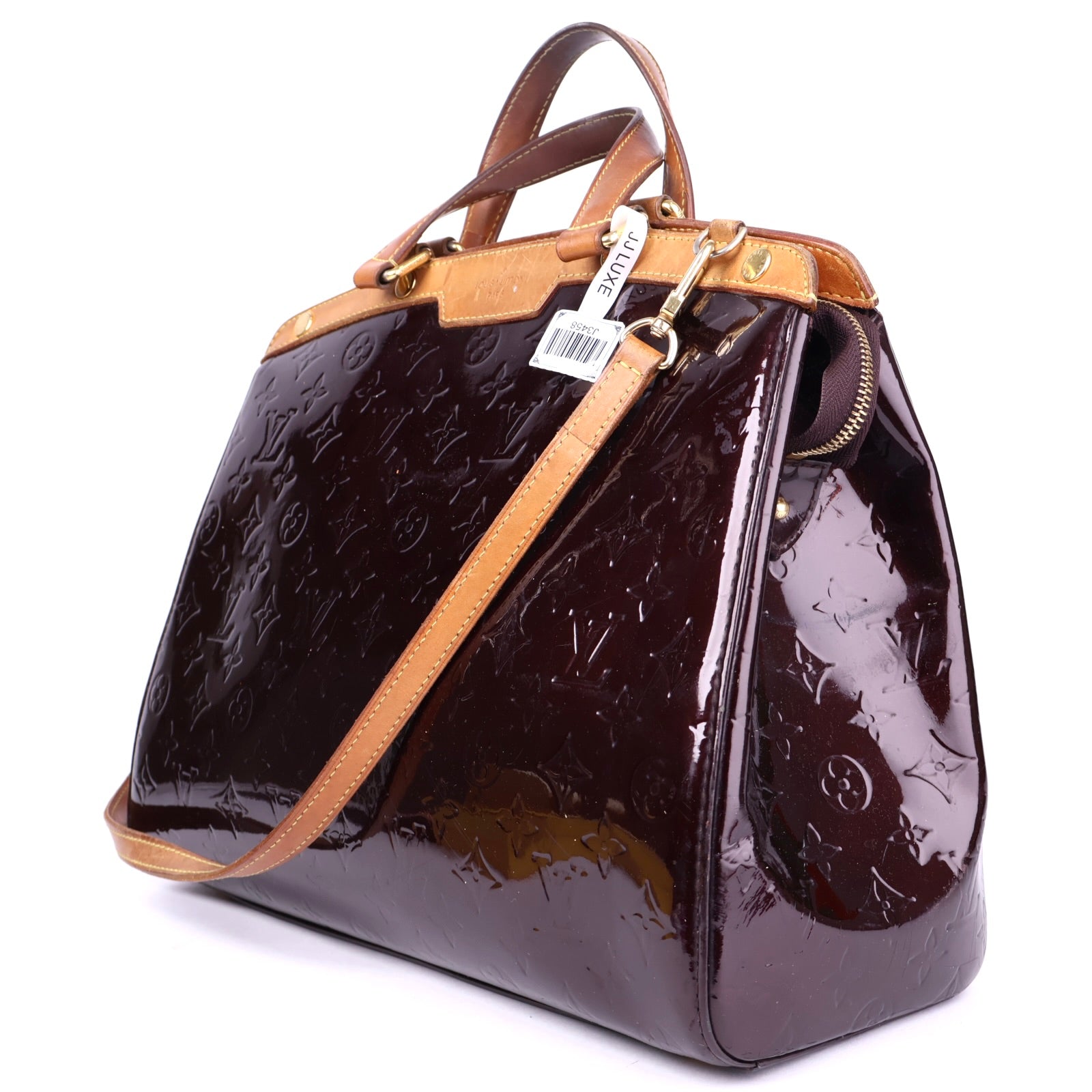 J3458 Louis Vuitton Amarante Monogram Vernis Brea GM Bag- Pre Owned