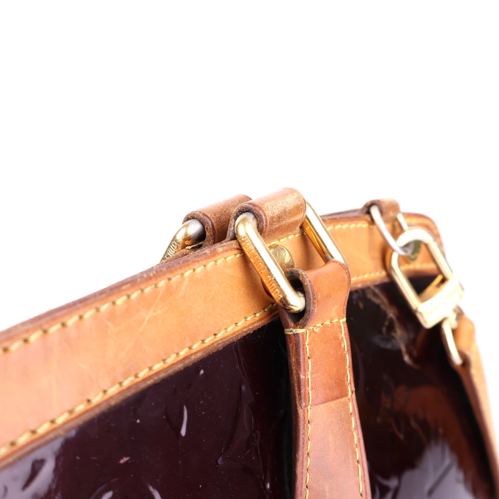 J3458 Louis Vuitton Amarante Monogram Vernis Brea GM Bag- Pre Owned