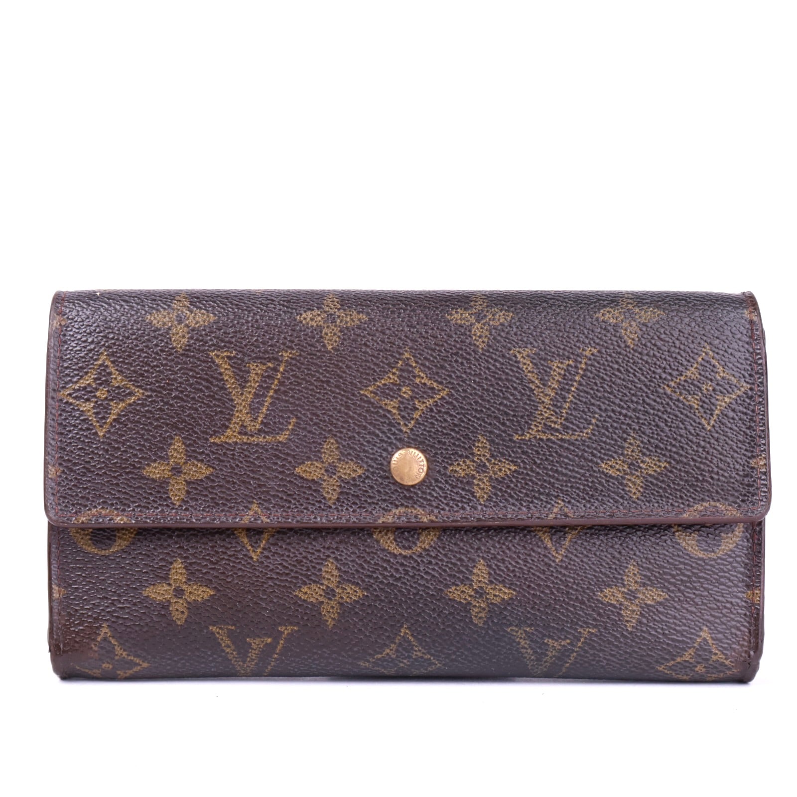 J1686 Louis Vuitton Brown Monogram Canvas Wallet- Pre Owned